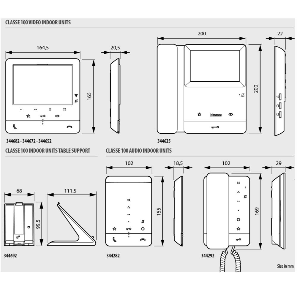 344682 Свързан видео домофон CLASSE 100X16E, 5" цветен LCD дисплей с Wi-fi Bticino_small