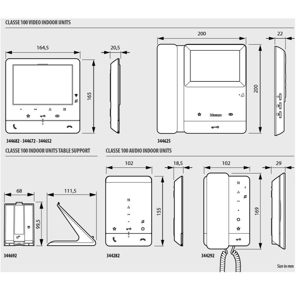 344692 Поставка за CLASSE 100 аудио и видео hands-free домофони Bticino_small