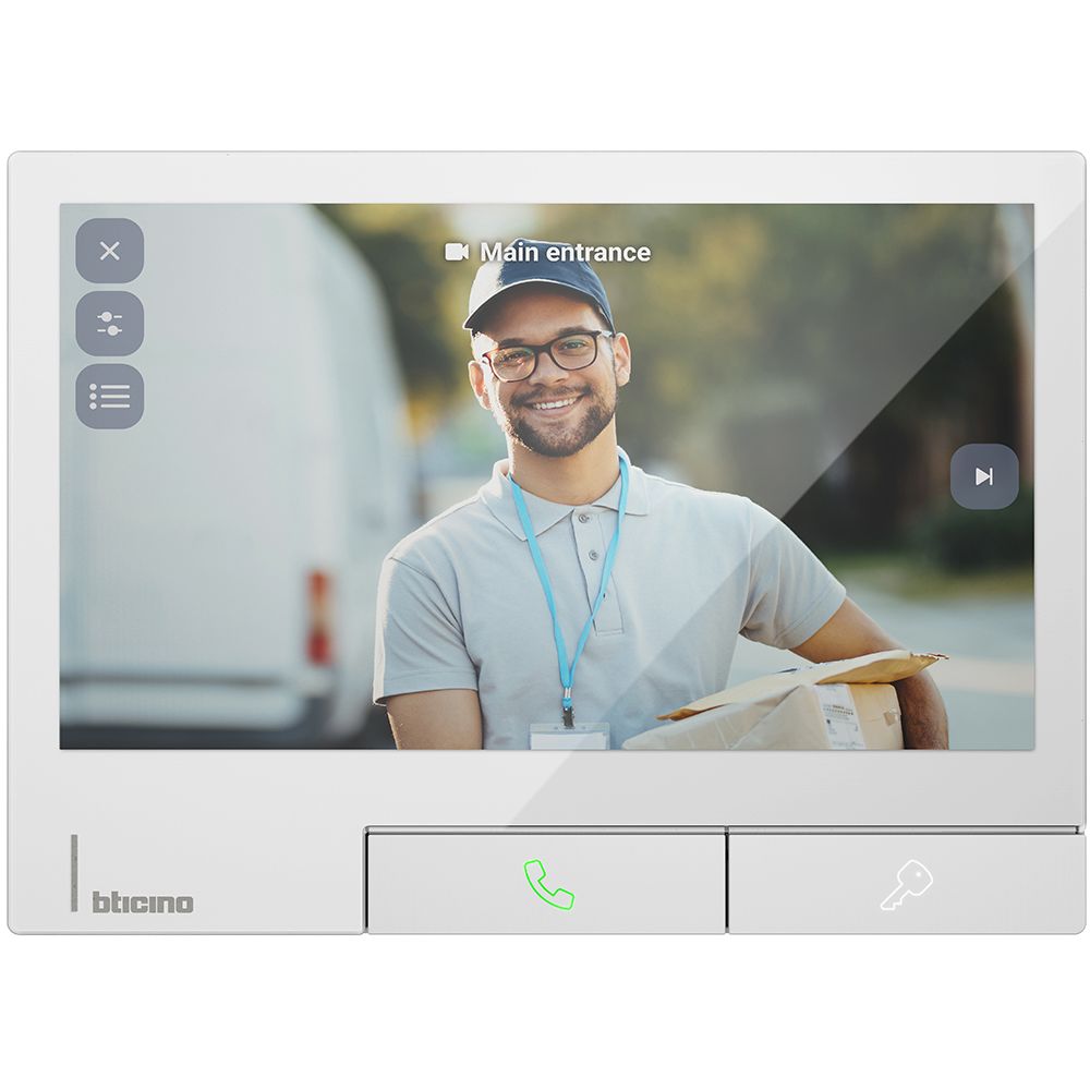 344742 Вътрешен смарт видеодомофон Classe 300X, 7” сензорен LCD дисплей, 1024x600 px, 2-проводна система/Wi-Fi, Light, Bticino_small