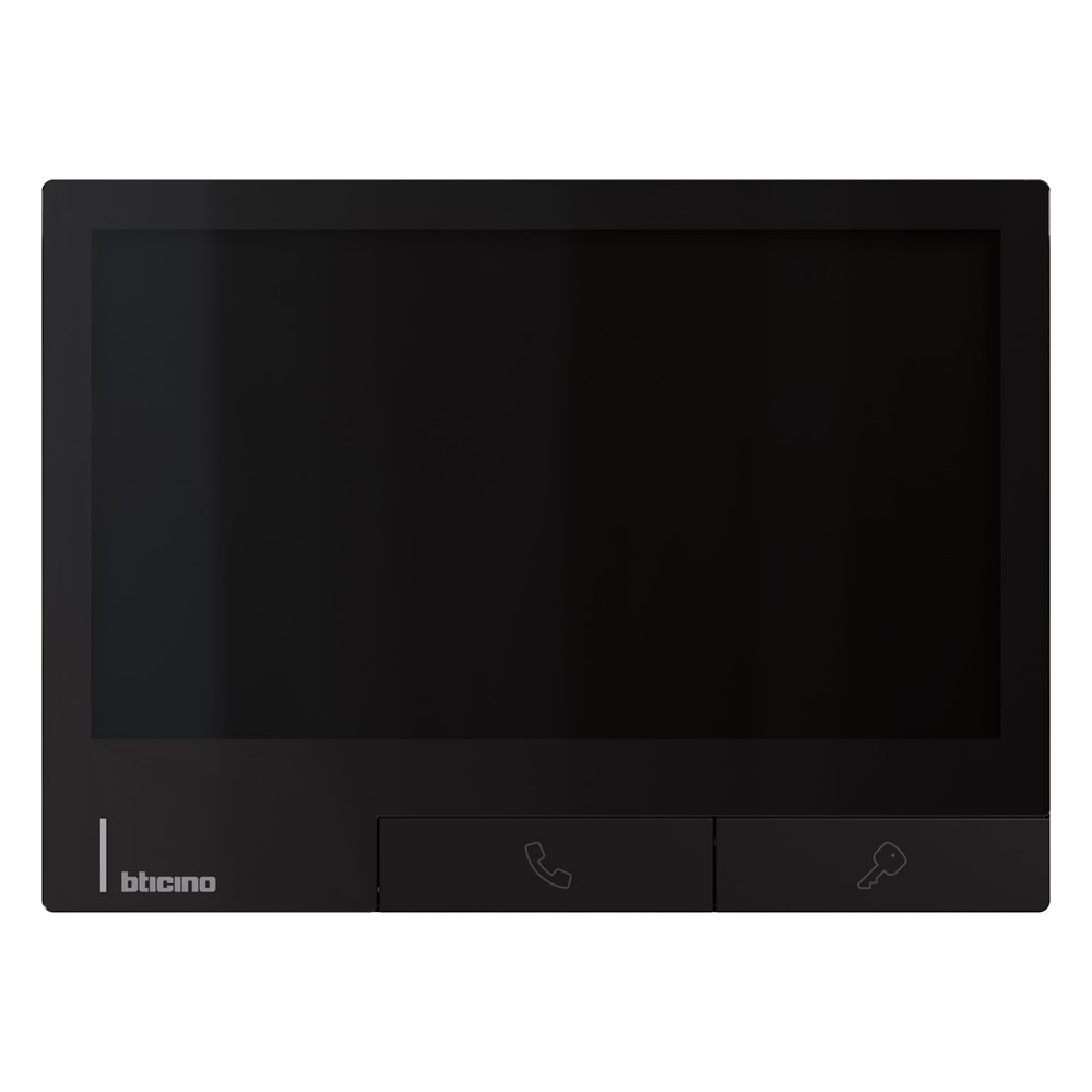 344746 Вътрешен монитор за видедомофон Classe 300X, 7” LCD сензорен дисплей, 1024x600 px, 2-проводна система/Wi-Fi, Dark, Bticino_small