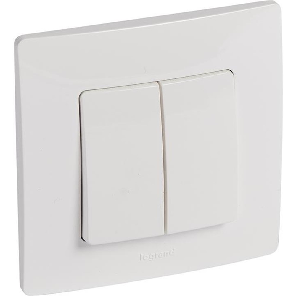 396420 Сериен ключ Niloe с рамка, 10А, бял, Legrand