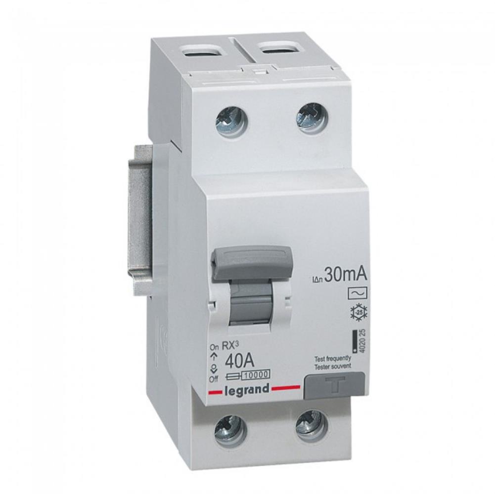 402025 Дефектнотокова защита RX³ RCD 2P 40A, 30mA, 10kA, AC type, Legrand