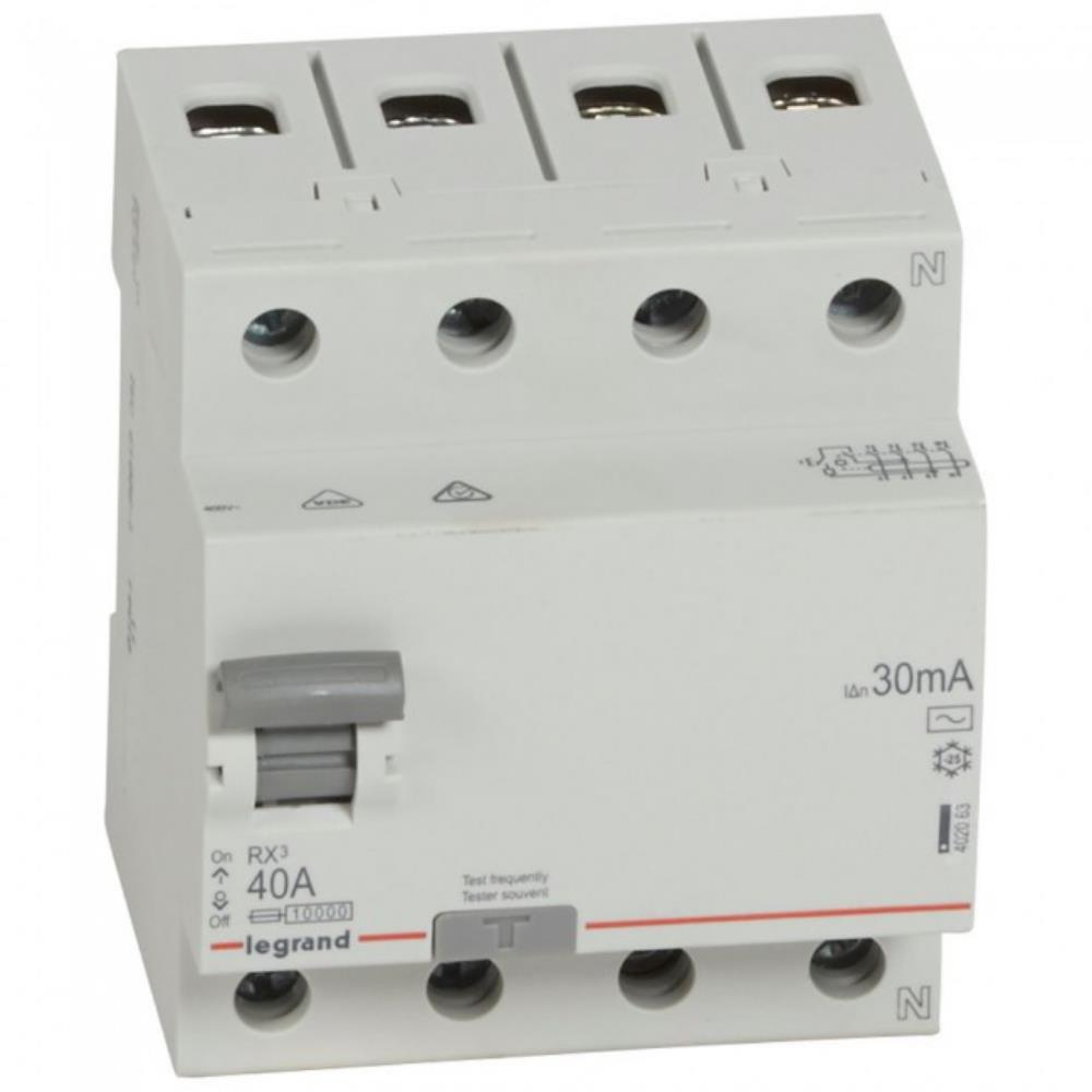 402063 Дефектнотокова защита RX³ RCD 4P 40A, 30mA, 10kA, AC type, Legrand_small