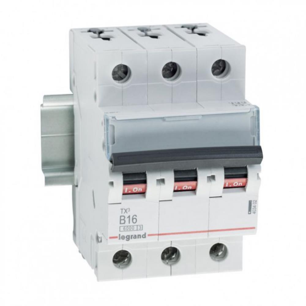 403402 Автоматичен прекъсвач TX³ MCB 3P 16A крива B 6kA, Legrand