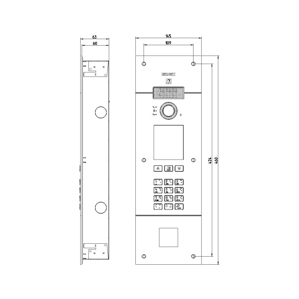 40414 IP входен аудио/видео панел Pixel Up с клавиатура, дисплей, място за четец стомана Vimar_small