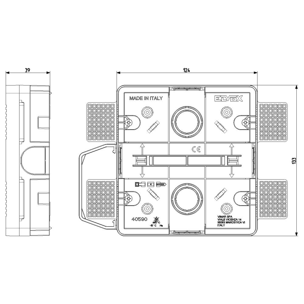 40590 Конзола за скрит монтаж  г.к. и зидария за видеодомофони Tab 5S Up Due Fili Plus VIMAR_small