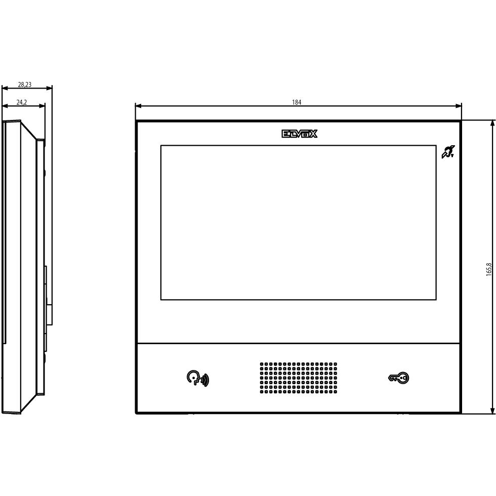 40607 IP видеодомофон, Wi-Fi, 7' hands-free LCD дисплей, за IP система, бял, О.М. Vimar_small