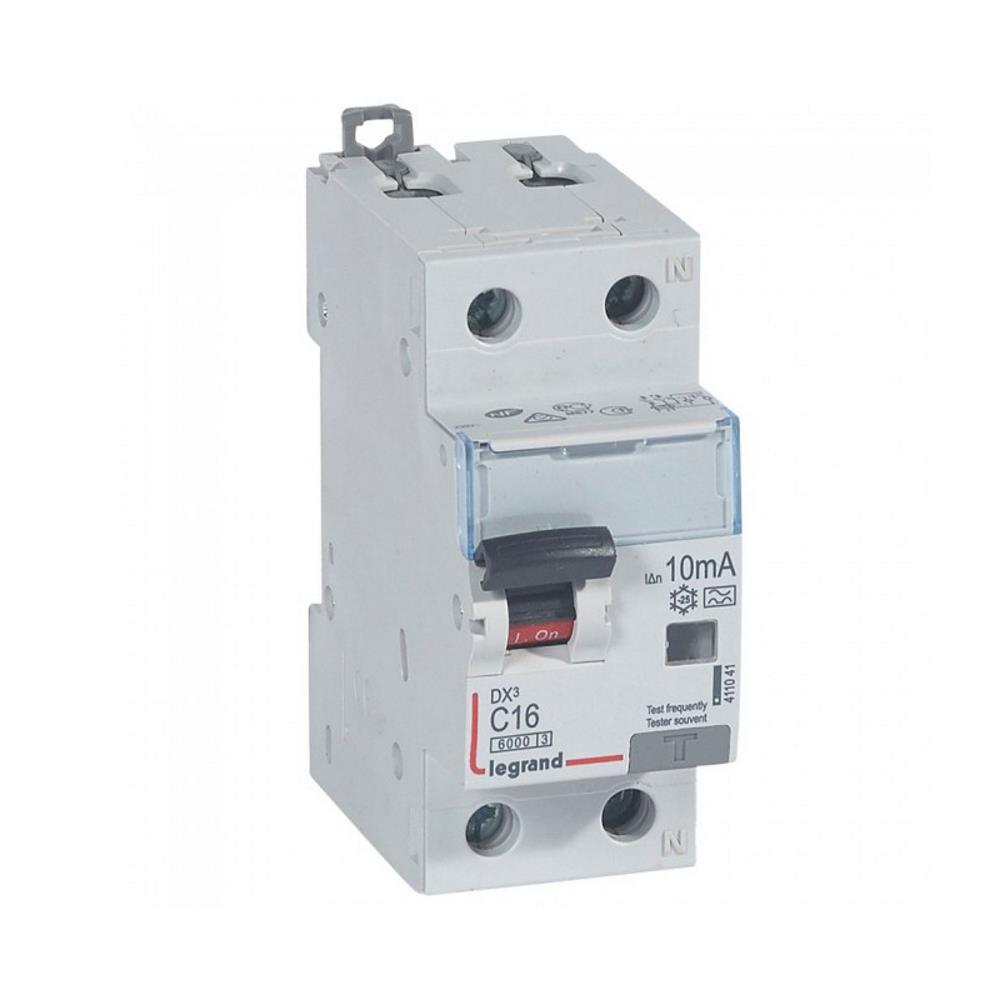 411041 Комбинирана дефектнотокова защита  DX³ RCBO 1P+N C16, 10mA, 10kA, A type, Legrand_small