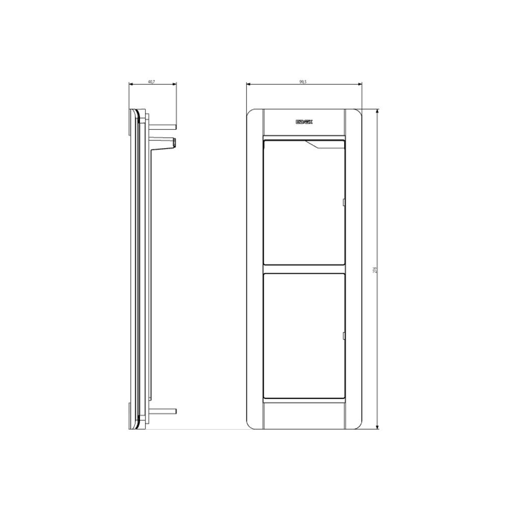 41132.01 Монтажна + декоративна рамка 2 модула сива 99,5х161 мм VIMAR Pixel_small