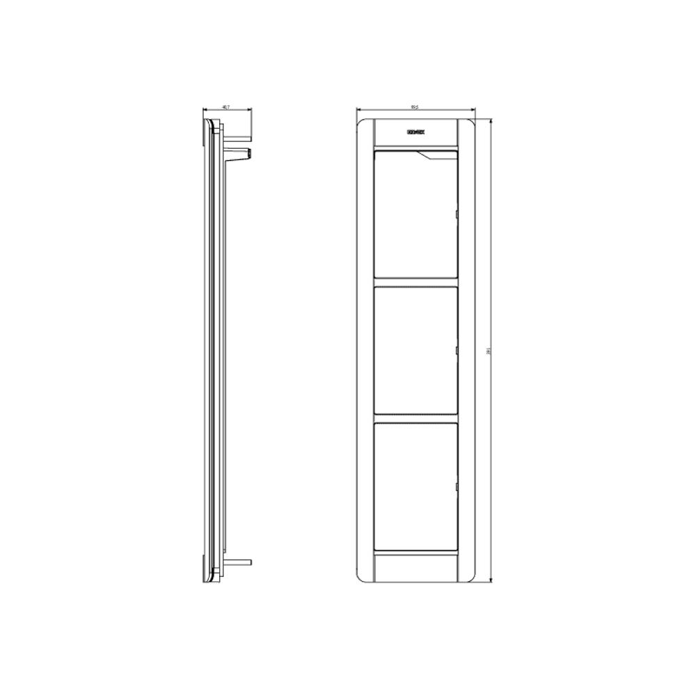 41133.01 Монтажна + декоративна рамка 3 модула сива 99,5х391 мм VIMAR Pixel_small