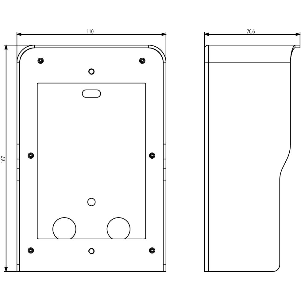 41151.01 Конзола за открит монтаж с дъждобран 1 модул сива 110x167x70.6 мм VIMAR Pixel_small