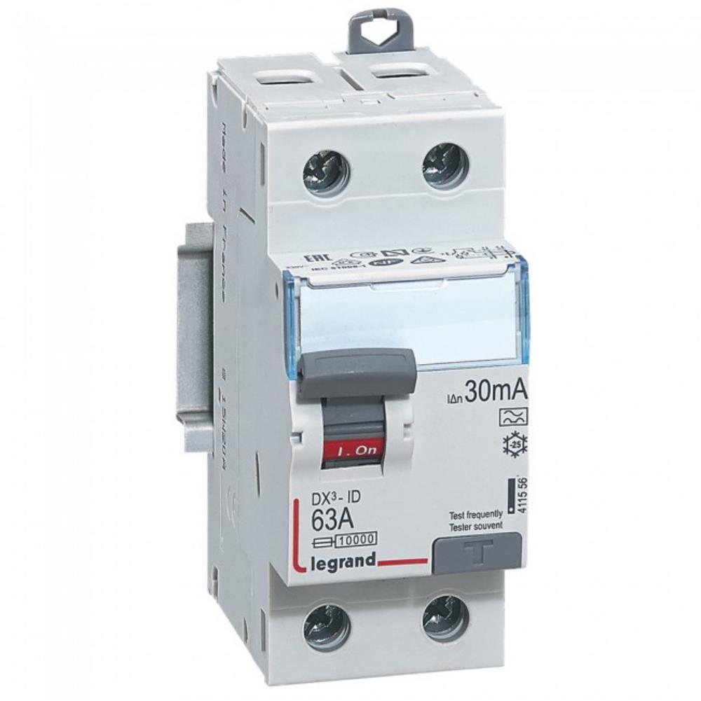 411556 Дефектнотокова защита DX³-ID RCD 2P 63A, 30mA, 10kA, A type, Legrand_small
