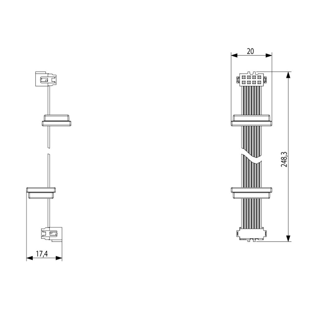 41191 Кабел за окабеляване на модули с вградена IP защита, дължина 245 мм VIMAR_small