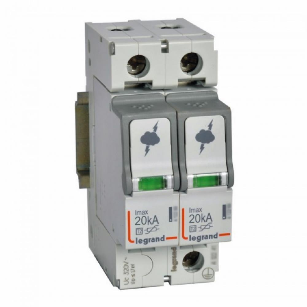 412221 Катоден отводител SPD T2, 320 V~ 20kA, 2P, Legrand