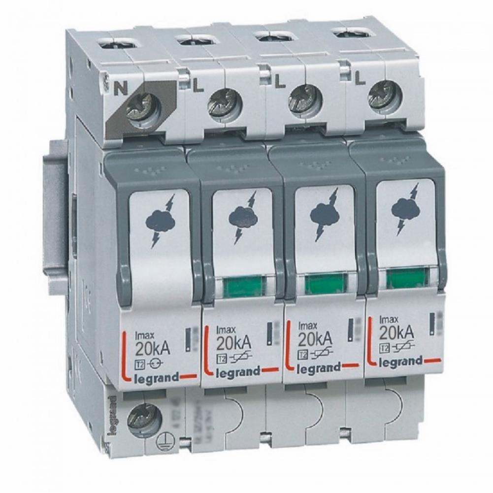412225 Катоден отводител SPD T2, 320 V~ 20kA, 3P+N ляв, Legrand_small