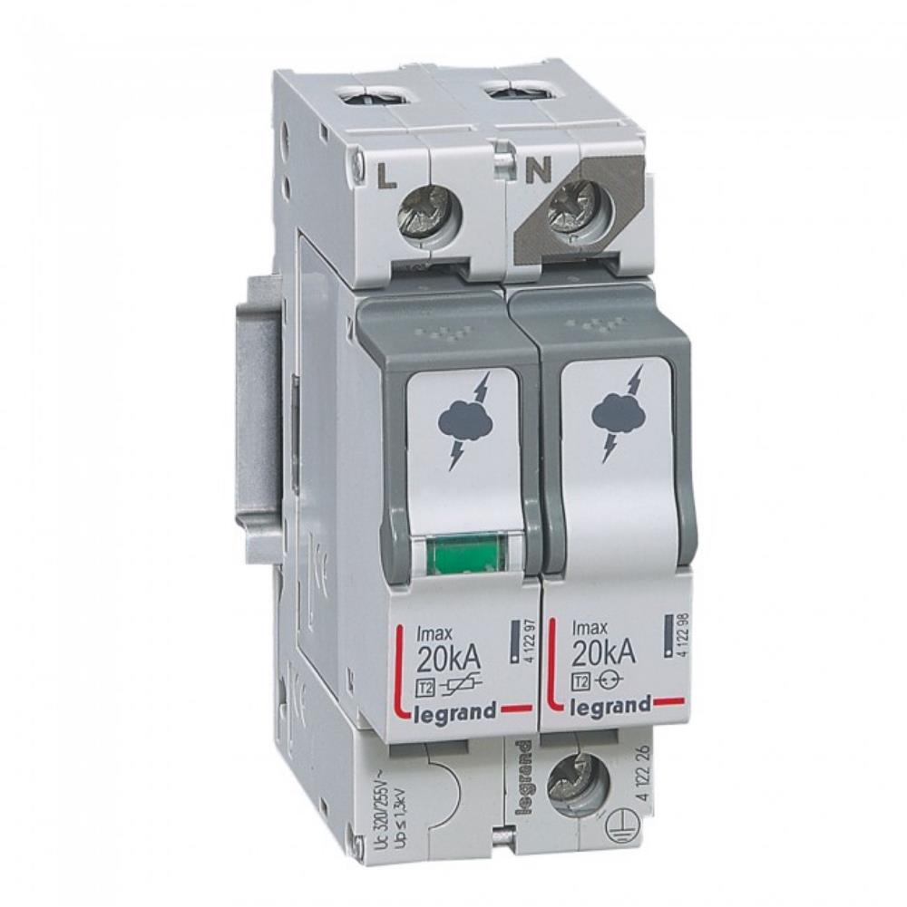 412226 Катоден отводител SPD T2, 320 V~ 20kA, 1P+N десен, Legrand_small