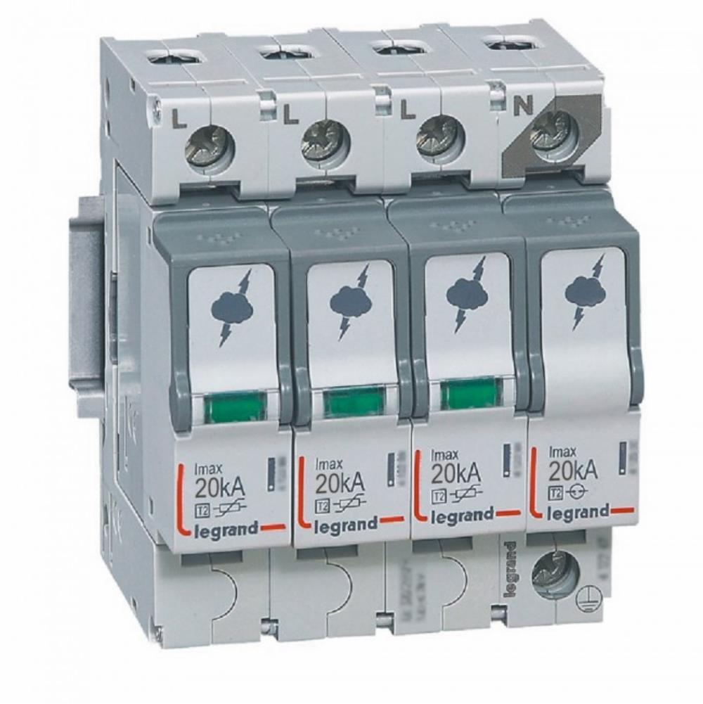 412227 Катоден отводител SPD T2, 320 V~ 20kA, 3P+N десен, Legrand_small