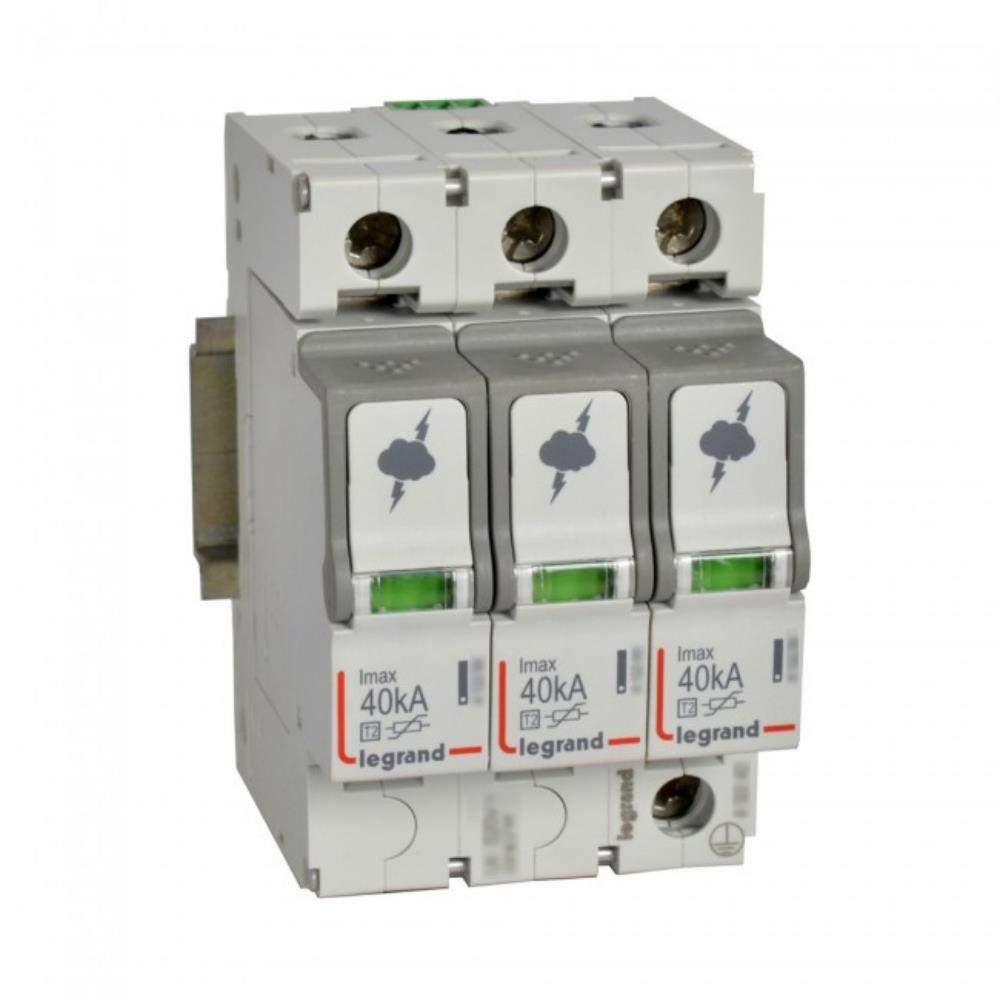 412232 Катоден отводител SPD T2, 440 V~ (IT) 40kA, 3P, +FS контакт, Legrand_small
