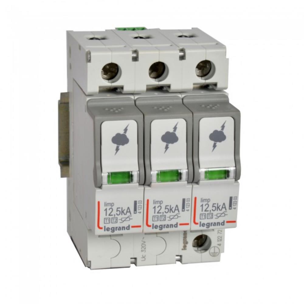 412272 Катоден отводител SPD T1+T2, 320 V~ 12.5kA, 3P, +FS контакт, Legrand_small
