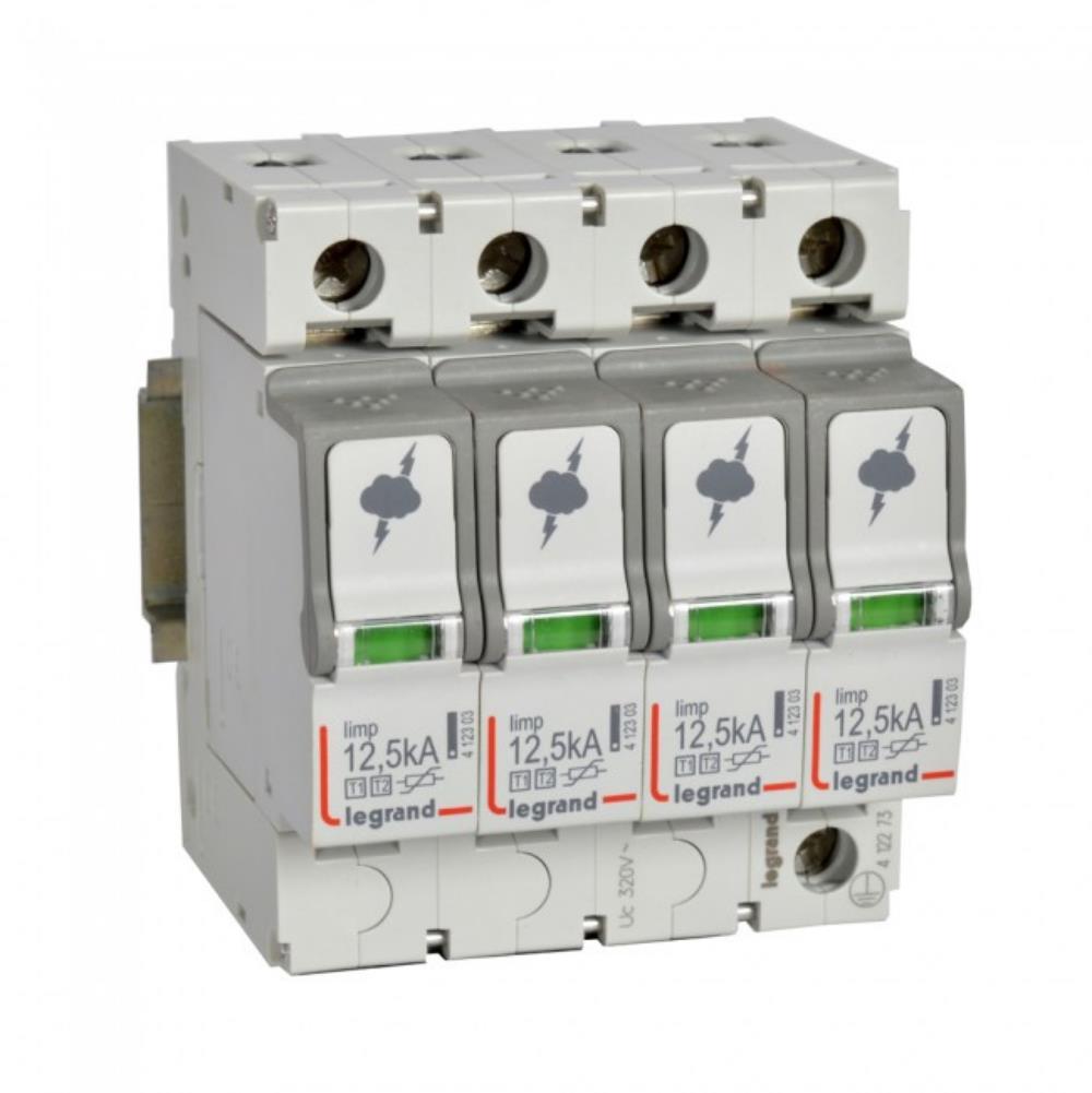 412273 Катоден отводител SPD T1+T2, 320 V~ 12.5kA, 4P, Legrand