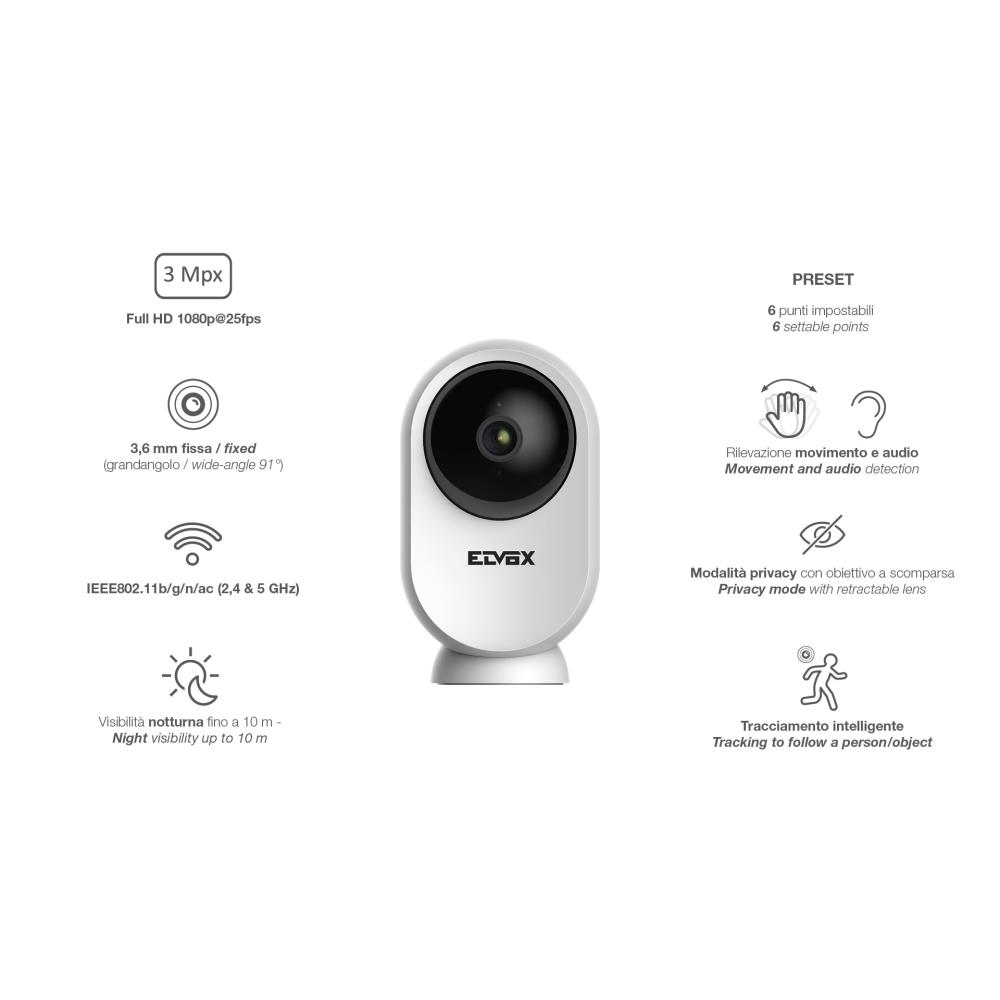 46239.036C Wi-Fi PT 3MPx камера Elvox, 3,6 mm 110° изглед, Vimar_small