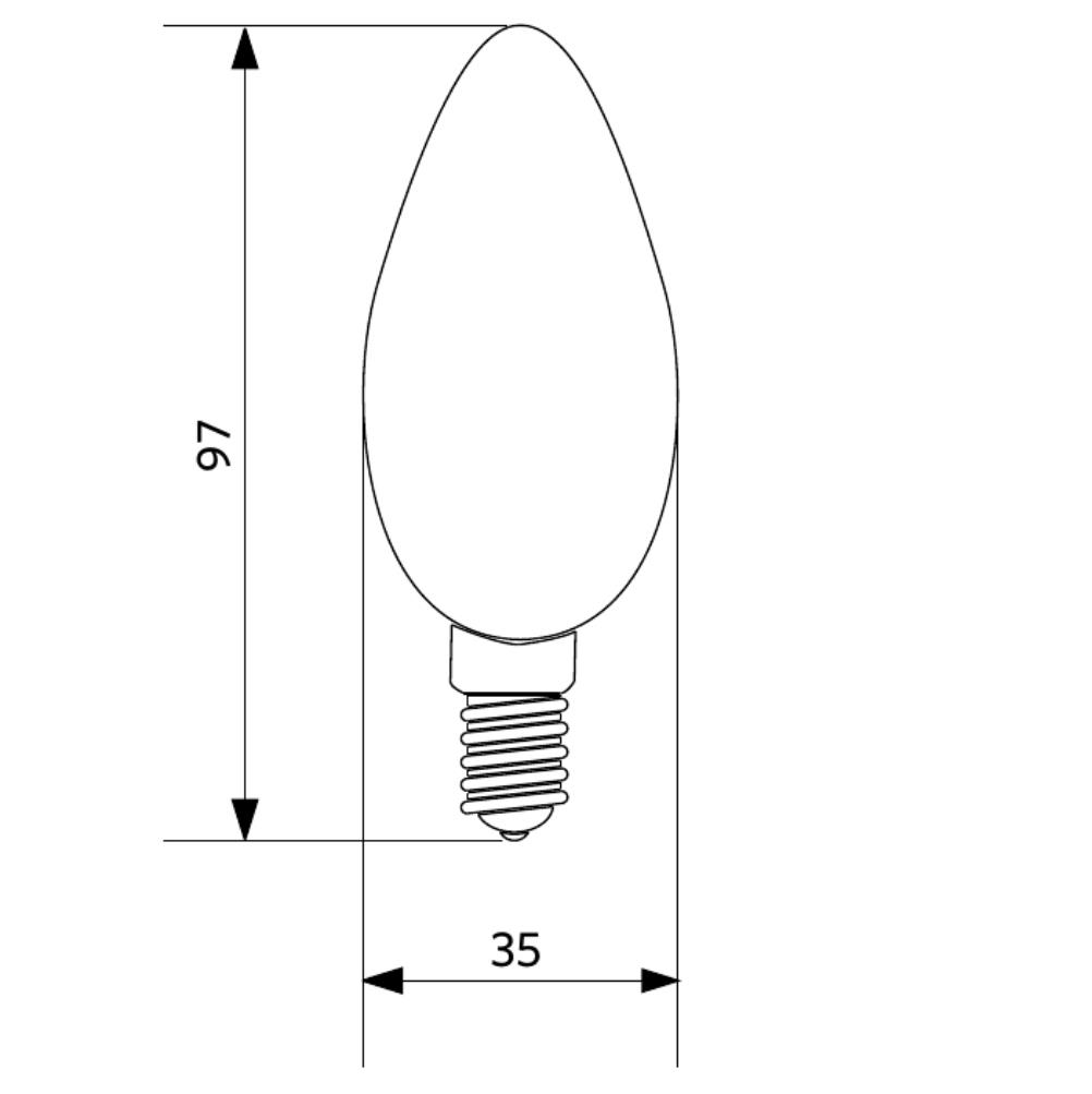 500011000500 LED Filament крушка В35 Е14 2,8W 2700K 250lm прозрачна Opple_small