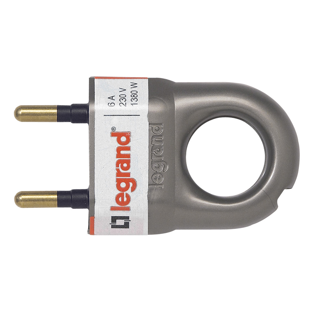 050165 Legrand Щепсел 2Р 6А, Алуминий_small