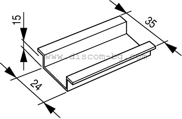 050657 TS35X15 DIN rail 35/15,  2m width - DIN шина_small