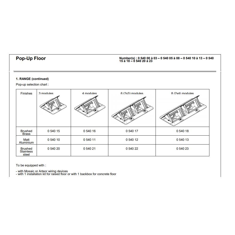 054010  Legrand Подова кутия 3M POP UP Алуминий мат_small