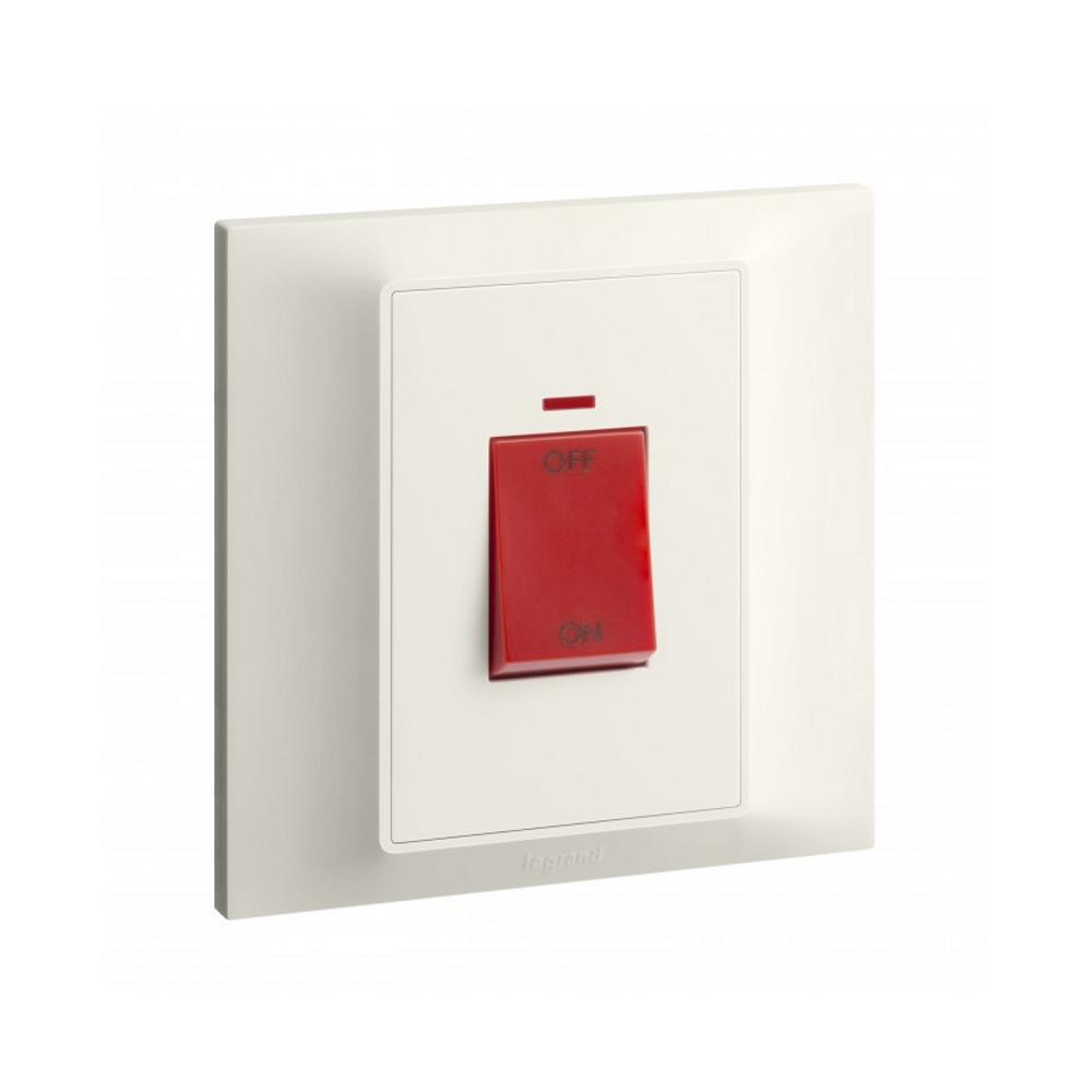 617876 Бойлерен ключ Belanko S, 2P 45A, с индикатор, 86х86 мм, крем, Legrand_small