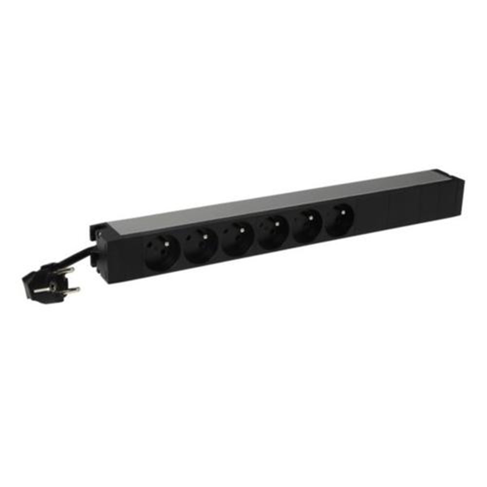 646805 Разклонител LCS³, PDU 19" 1U 6x2P+E 16A, френски стандарт, с кабел 3м, универсален щепсел, Legrand_small