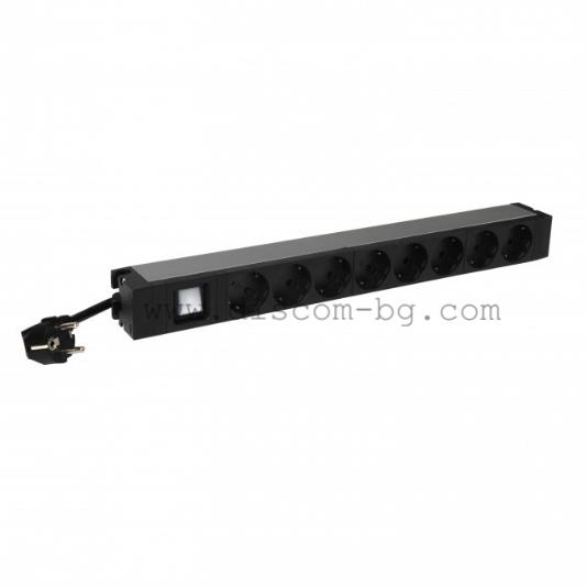 646823  Legrand 19" PDU LCS³ - 1 U - 8 x 2P+E - немски стандарт - 1 светещ превключвател