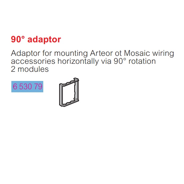 653079 90° адаптер за snap-on колони, за хоризонтално монтиране на аксесоари Mosaic, Legrand_small