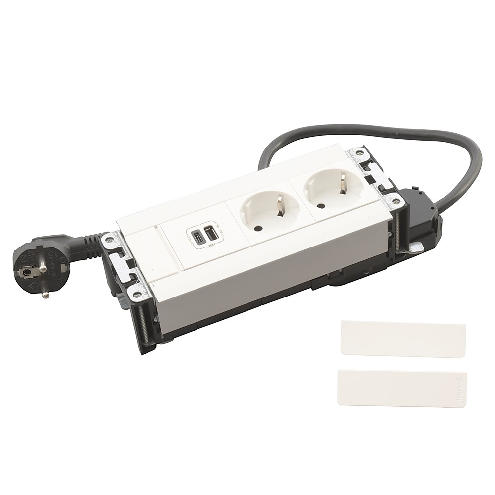 654780 Модули за вграждане, оборудвани със 2xSchuko, USBA+C, кабел, бяла, Incara Multilink, Legrand_small