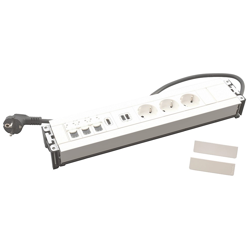 654863 Модули за вграждане 3xSchuko, USBA+C, 3х RJ45, HDMI, кабел, бял, Incara Multilink, Legrand_small