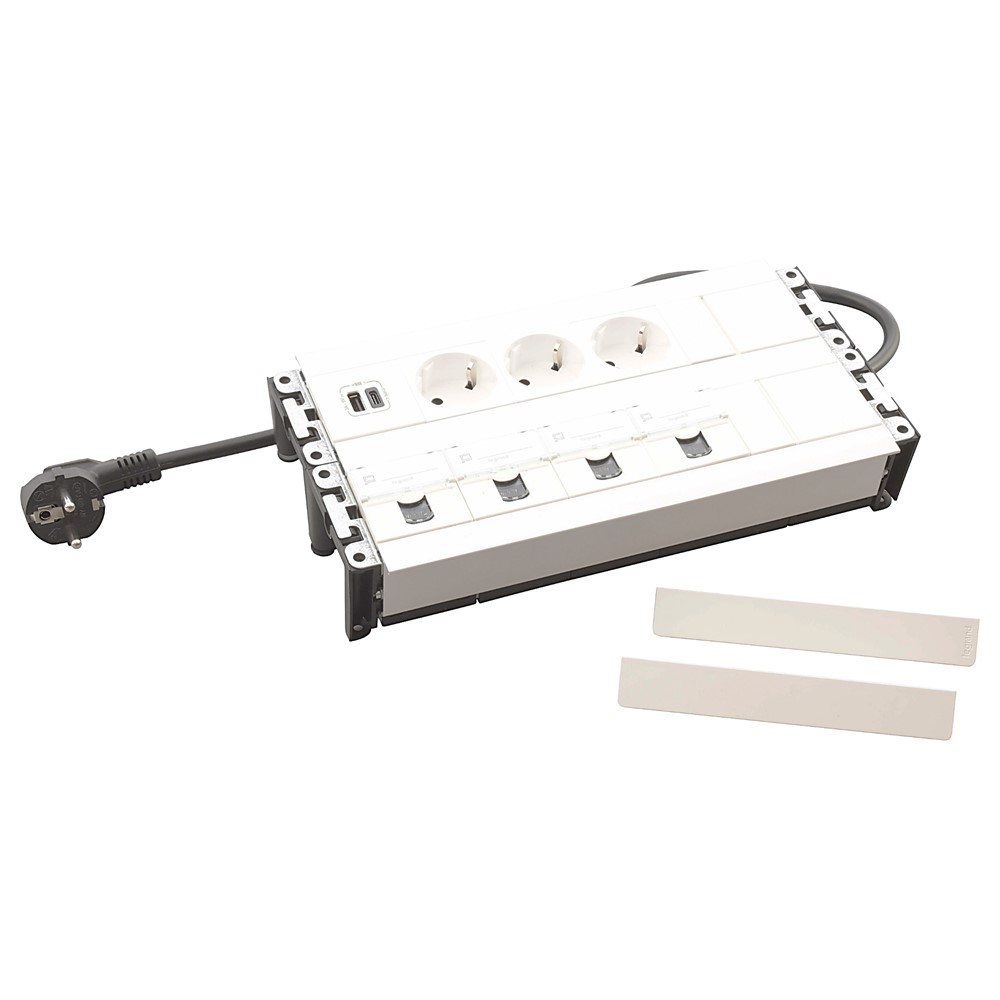 654865 Модули за вграждане  3xSchuko, USBA+C, 3х RJ45, кабел, бял, Incara Multilink, Legrand_small