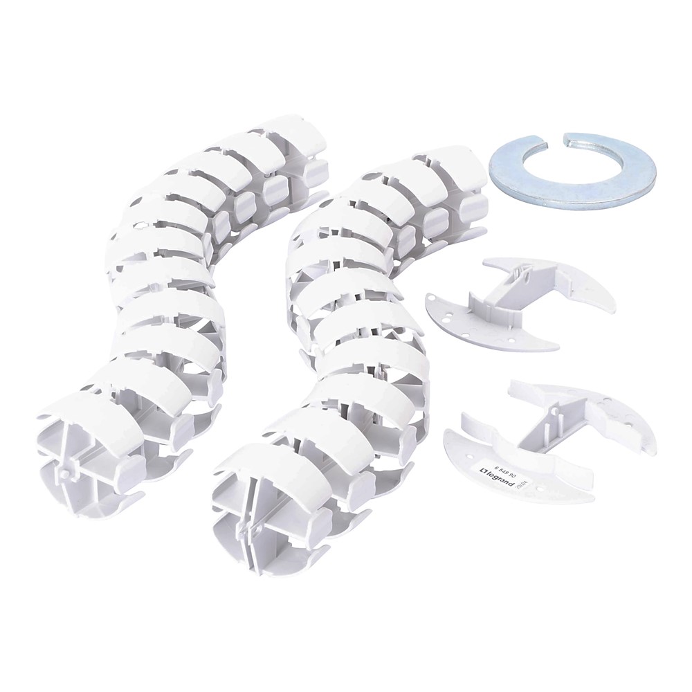 654990 Гъвкав кабелен водач, 0,8 м, с основа и фиксатор, цвят алуминий, Incara Vertebra, Legrand