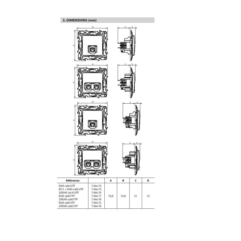 664776 Legrand Розетка 2xRJ45 STP cat.6 Niloe Бяло_small