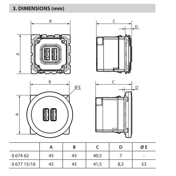 067462 Контакт 2 X USB 1500mA 5V Celiane_small