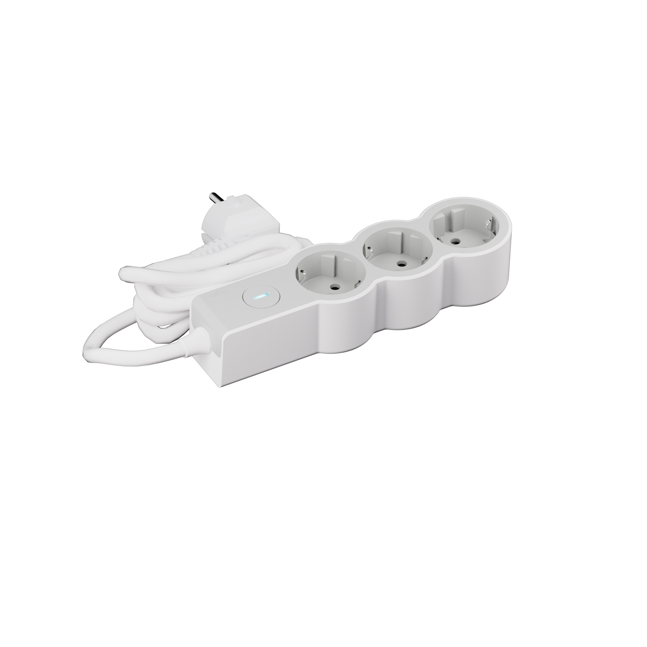694418 Разклонител шуко 3X2P+E, защита, кабел 1,5 м, бяло/сиво, Legrand