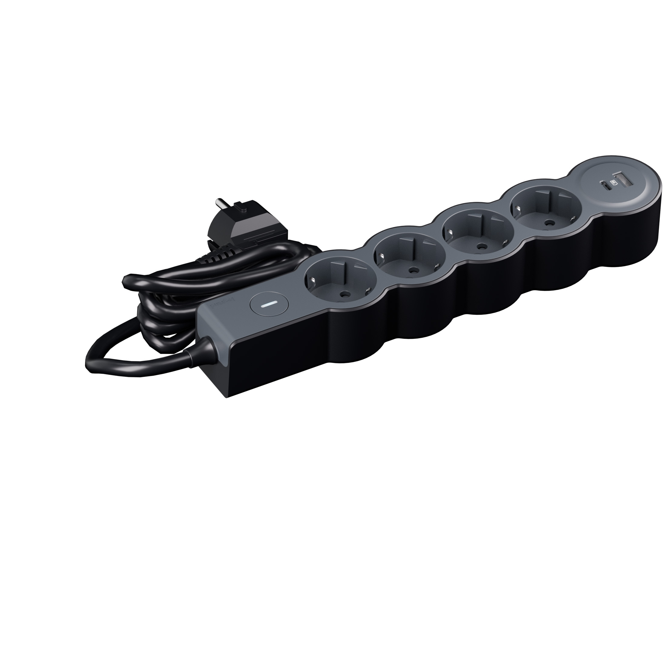 694427 Разклонител шуко 4X2P+E, USB A+C, защита, кабел 1,5 м, черен, Legrand_small