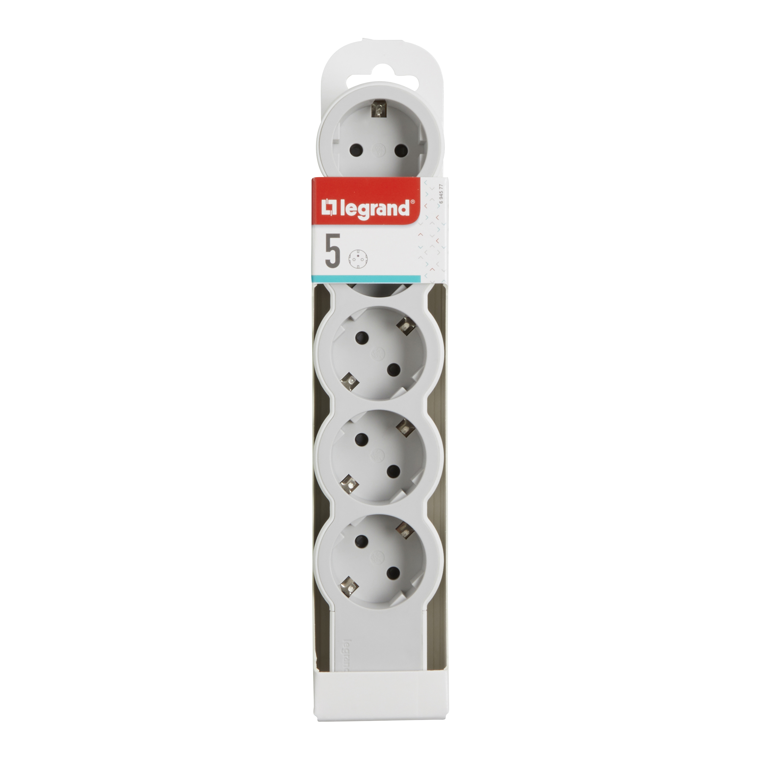694577 Legrand Разклонител STD, шуко, 5X2P+E, без кабел бяло/сиво_small
