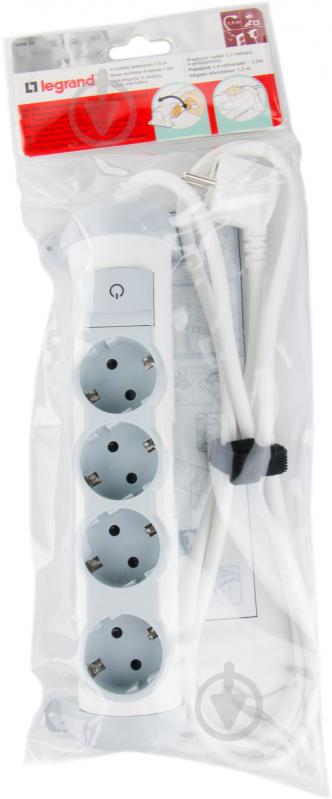 694626 Legrand Разклонител 4х 2P+ E, с кабел 1,5 метра, Бял_small