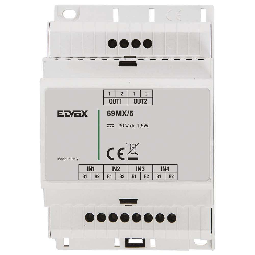 69MX/5 Концентратор за 4 входни панела за усукана двойка Cat.5e Due Fili Plus VIMAR_small