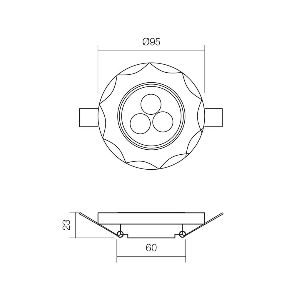 70311 Луна фиксирана CR 34 LED 3X1W, СМ, ø60, със захранване, Glass, Smarter_small