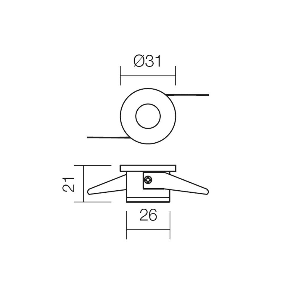 70321 Луна фиксирана MT 117 LED 1X1W, СМ, ø26, със захранване, Aluminium, Smarter_small