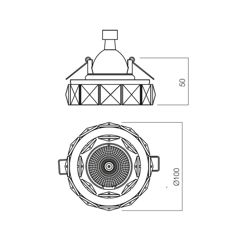 70344 Луна фиксирана CR 36 50W/12V, СМ, ø65, Crystal, Smarter_small