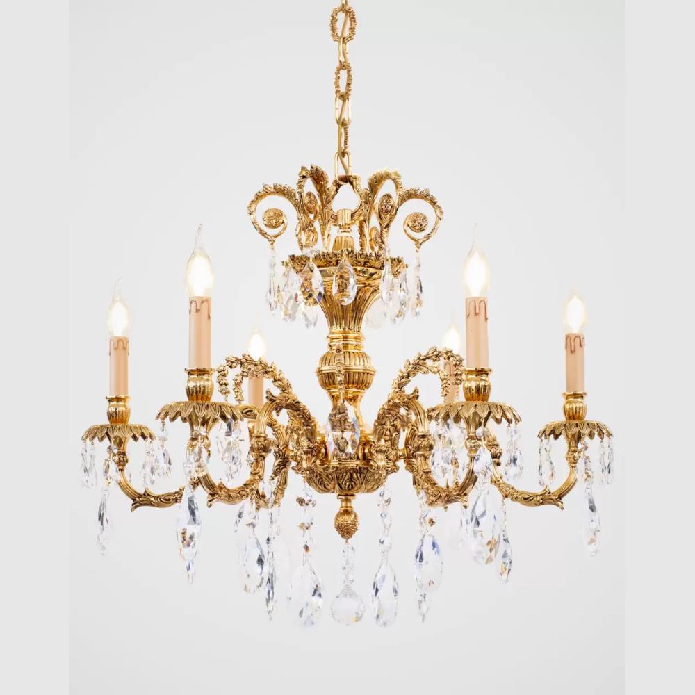 720/6-SH/G/079 SHADED GOLD PLATED FINISH CHANDELIER WITH SCHOELER CRYSTAL 6xMAX42W E14 Possoni