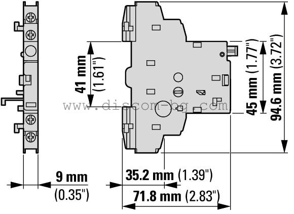 072898 AGM2-10-PKZ0 - Стр.блок Trip индикатор + 2х1NO за PKZ0(4), PKE_small