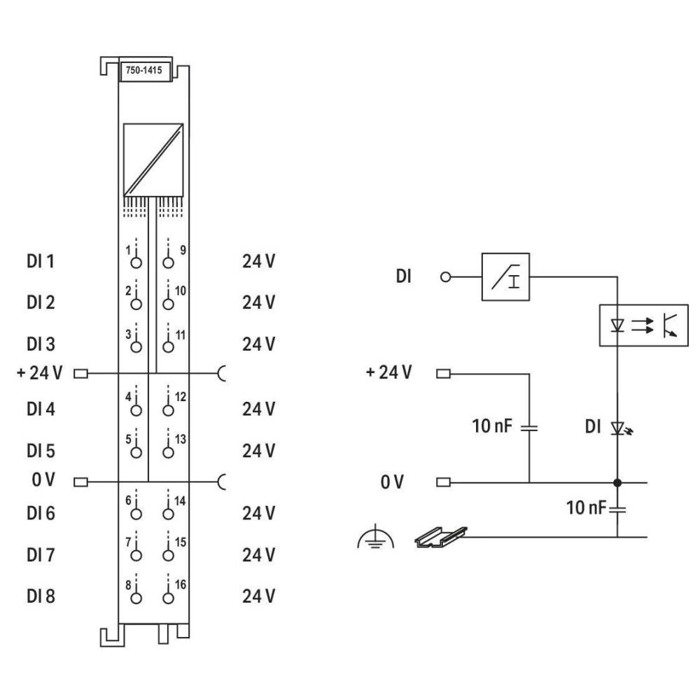 750-1415 8-канален цифров вход; 24 VDC; 3 ms; 2-проводна връзка Wago_small
